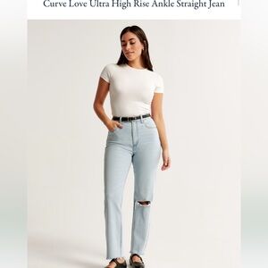 Abercrombie & Fitch Curve Love The Ankle Straight Ultra High Rise Size 27 Short